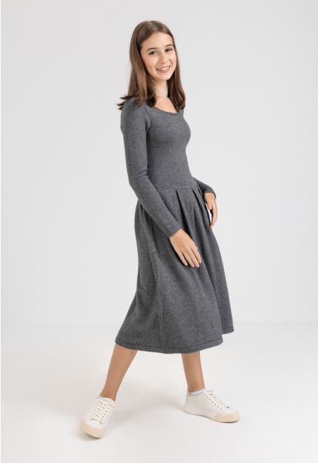 Solid Knitted Dress