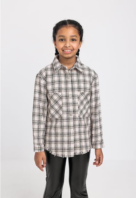 Plaid Frayed Hems Shirt