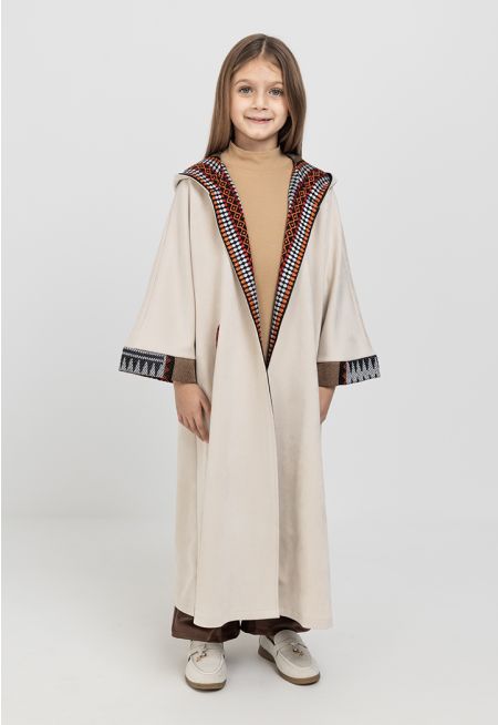 Kids Sadu Patterned Abaya
