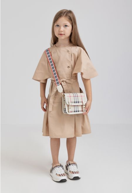 Solid Cape Sleeves Dress
