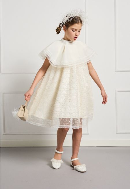 Faux Pearl Mesh Dress Combo (2PCS)