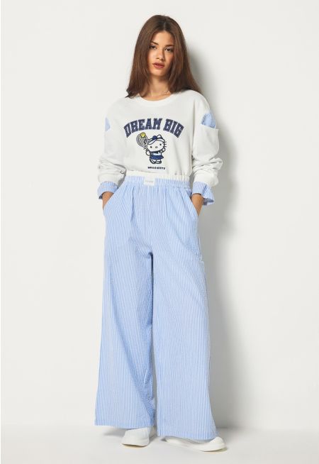 Double Waist Striped Pants