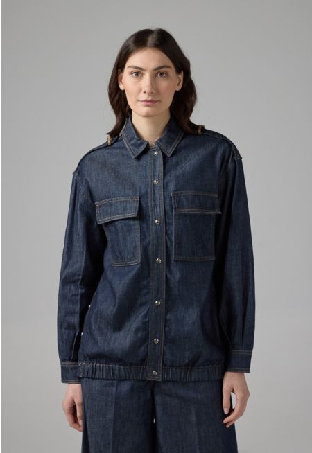 Classic Solid Denim Jacket