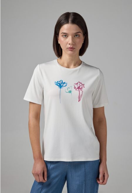 Printed Round Neck T-shirt