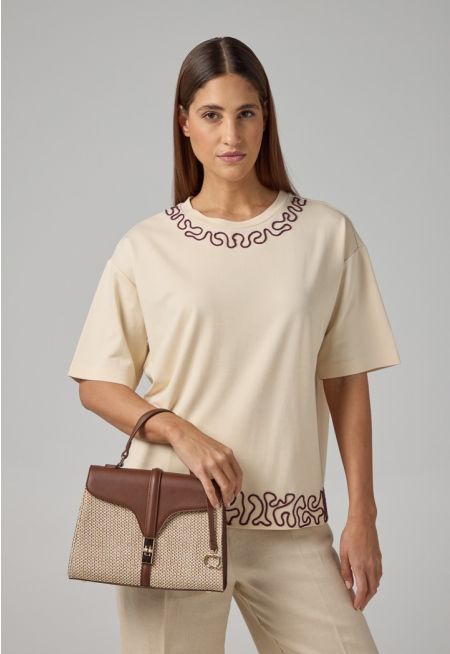 Embroidered Contrast T-shirt