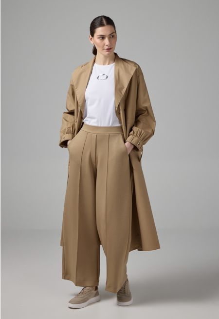 Elasticated Waistband Solid Trousers