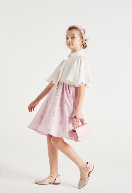 Bell Sleeved Floral Shirt Dress