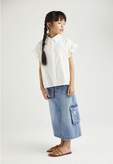 Cargo Denim Skirt