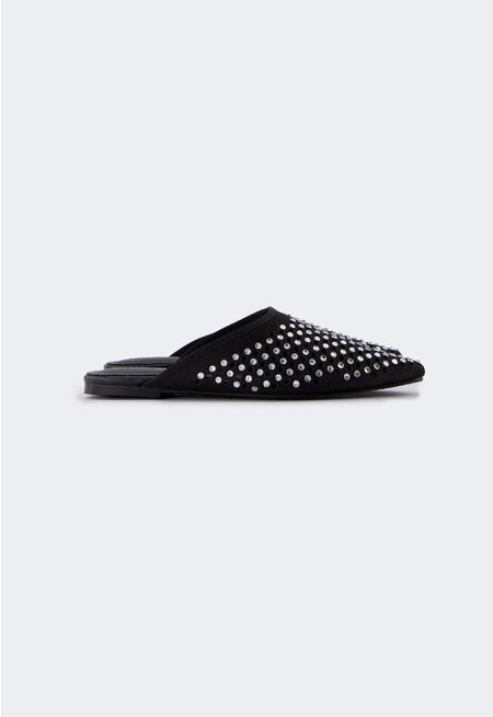 Crystal Embellished Mesh Mules
