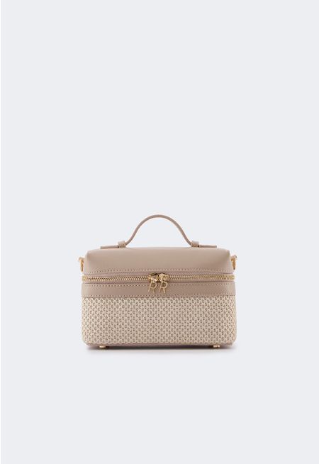 Faux Straw Pouch Bag