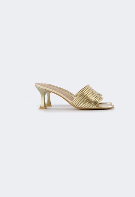 Metallic Strap Heels