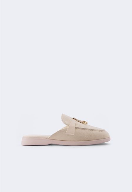 PU Leather Detailed Mules