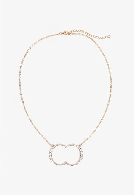 Crystal Embellished Monogram Necklace