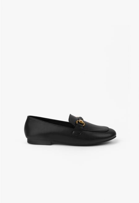 Solid Horse Bit Loafers