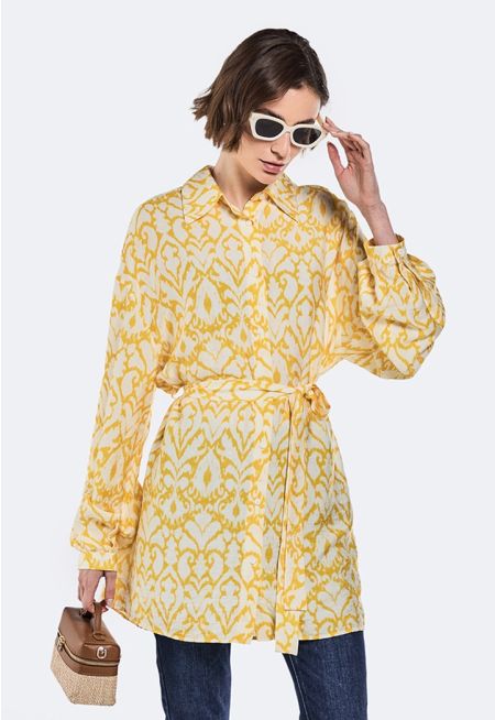 Printed Belted Shirt