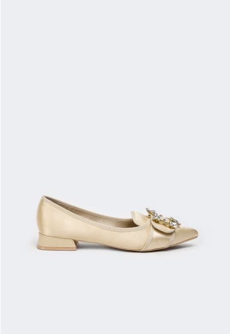 Pointed Toe Heeled Ballerina