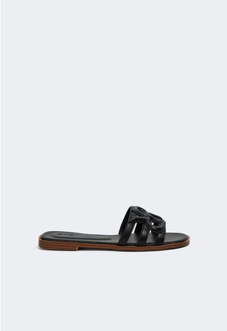 PU Leather Monogram Flats