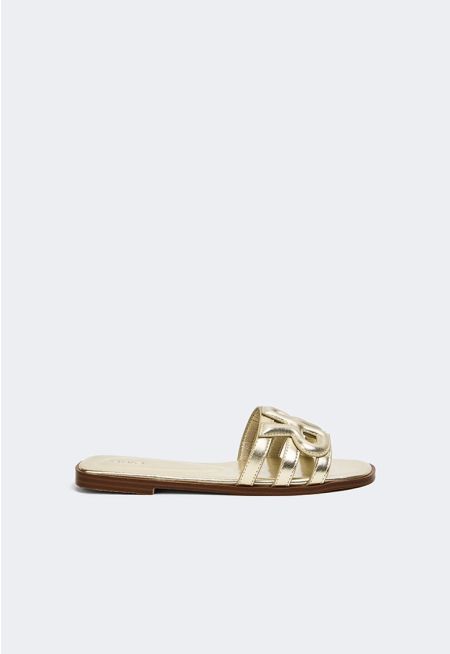PU Leather Monogram Flats