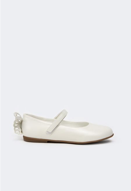 Butterfly Embellished Flat Strap Shoes
