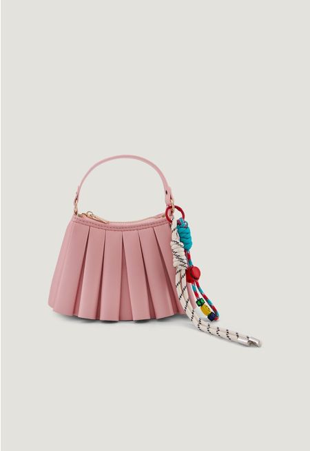Leather Pleated Handbag
