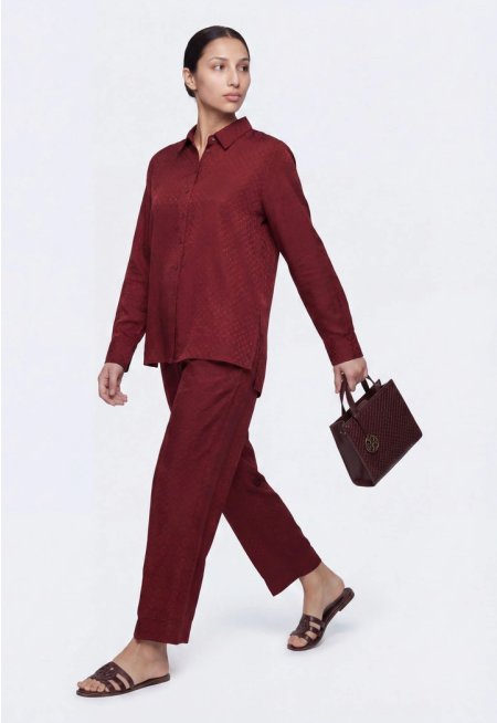 Jacquard High Waist Trousers