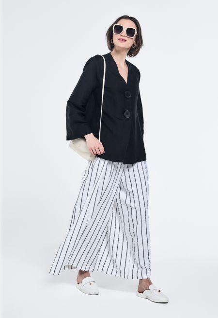 Striped High Waist Palazzo Trousers