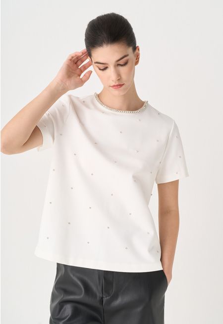 Rhinestone Embellished T-Shirt