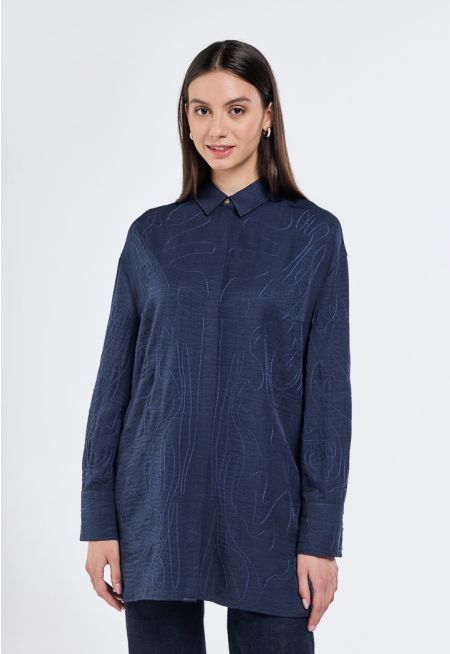 Embroidered Drop Shoulder Shirt