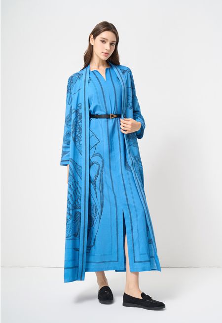 Allover Printed Classic Abaya