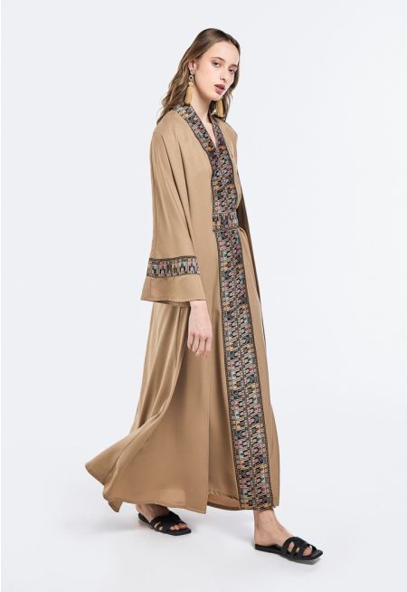 Abaya and Sleeveless Dress Set (2PCS)-Ramadan Style
