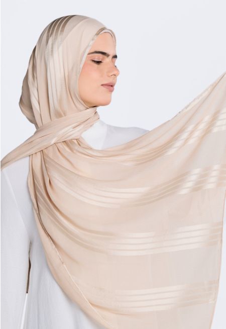 حجاب مخطط بارز الملمس