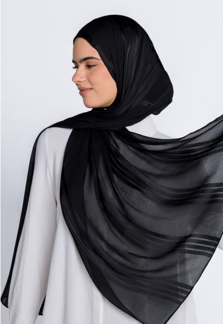 حجاب مخطط بارز الملمس