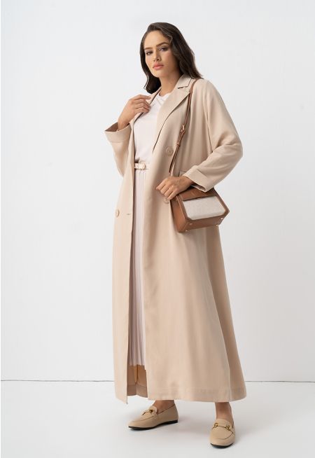 Double Breasted Solid Loose fit Coat 