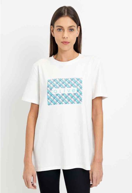 Short Sleeves Printed Motif T-Shirt