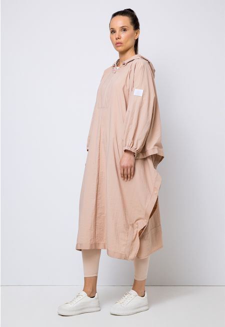 Raglan Sleeve Oversized Hooded Cape