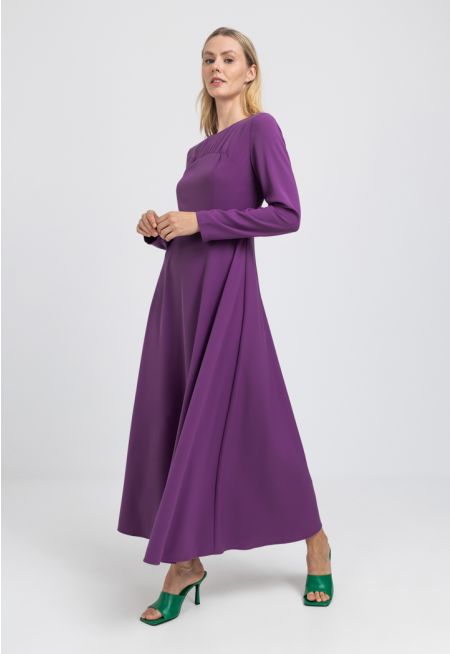 Solid Flared Maxi Dress