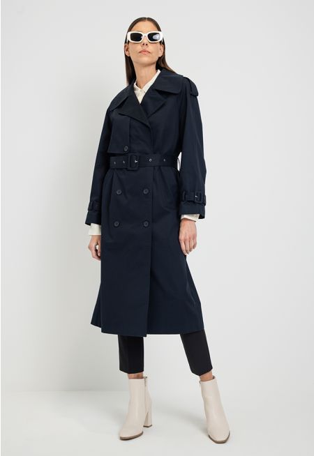 Double Breasted Belted Coat