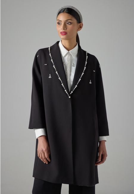 Single Tone Crystal Embellished Jacket