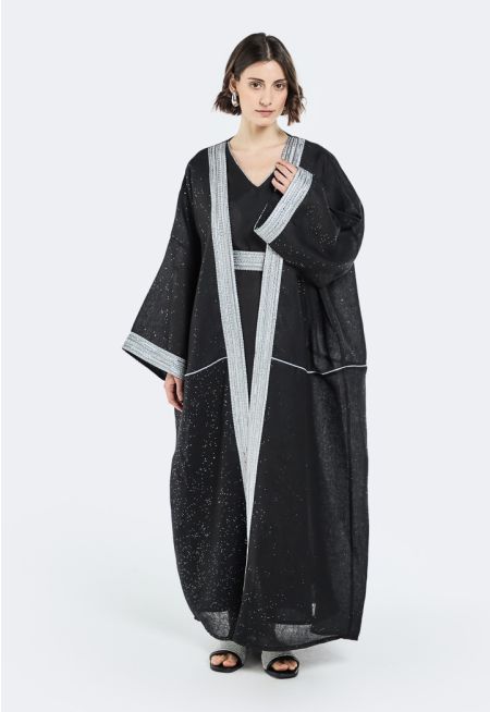 Abaya and Sleeveless Dress Set (2PCS)