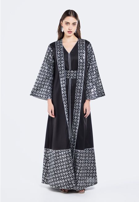 Dress & Sequins Abaya Set