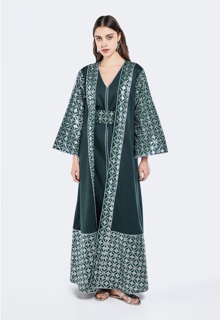 Dress & Sequins Abaya Set