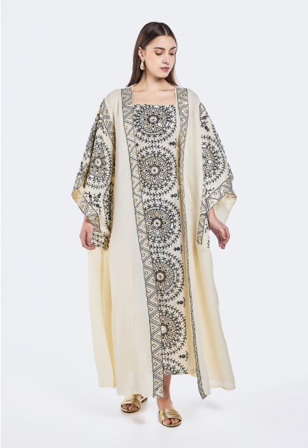 Abaya and Sleeveless Dress Set (2PCS)-Ramadan Style