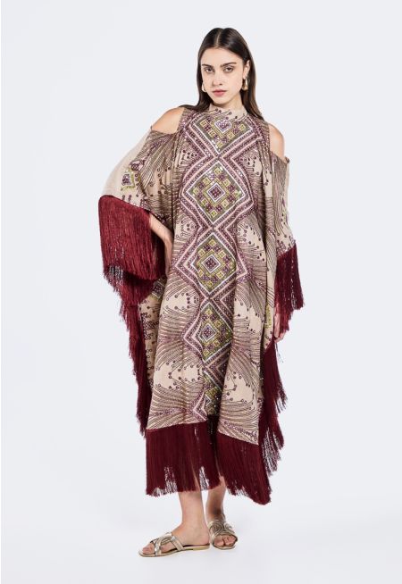Off Shoulders Tassel Dress