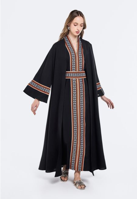 Abaya and Sleeveless Dress Set (2PCS)-Ramadan Style