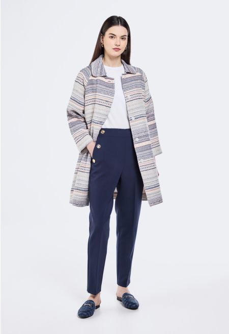 Gold Buttons Embellished Trousers