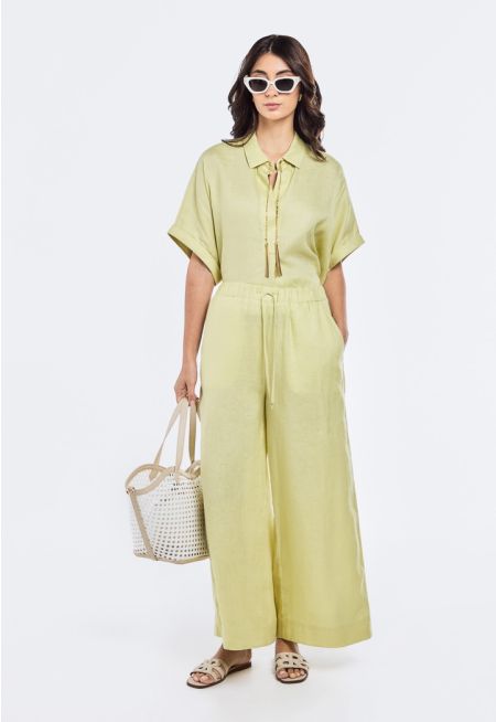 Wide Leg Linen Trousers
