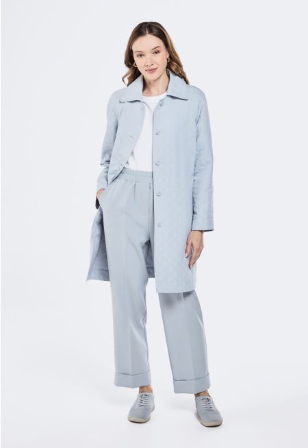 Elasticated Waist Folded Hem Trousers