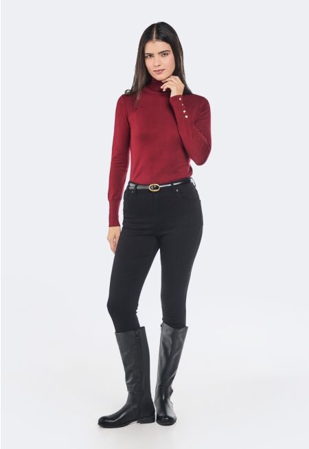 Skinny High Waist Denim Trouser