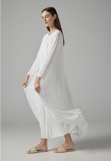 Long Sleeve Pleated Maxi Dress