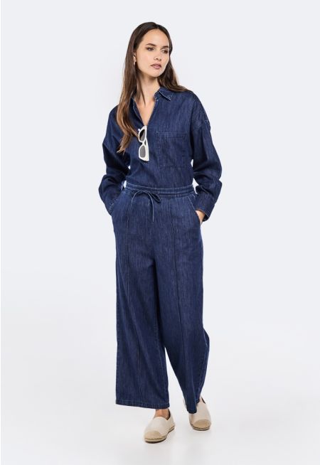 Elasticated Waist Demin Trousers